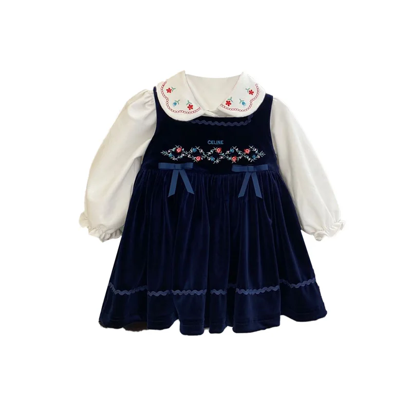 

2020new Early Autumn Spanish Girl Velvet Dress Lolita Princess Dress Baby Christmas Fluffy Dress Toddler Girl Fall Clothes