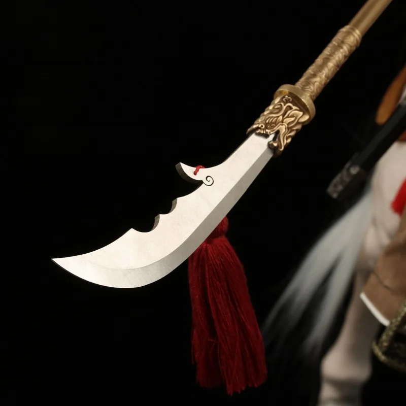 1:6 ручная работа Guan Dao 440C стальное HRC57 Yu зеленое Лезвие полумесяца дракона