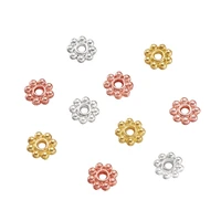 pandahall 300pcs flower alloy bead spacers for jewelry making diy 5 colors size 5x1 5mm hole 1mm