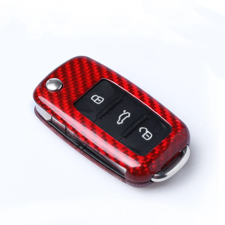 Чехол для ключей автомобиля из углеродного волокна для VW Golf Bora Jetta POLO GOLF Passat Skoda Octavia A5 Fabia SEAT Ibiza Leon защита автомобиля