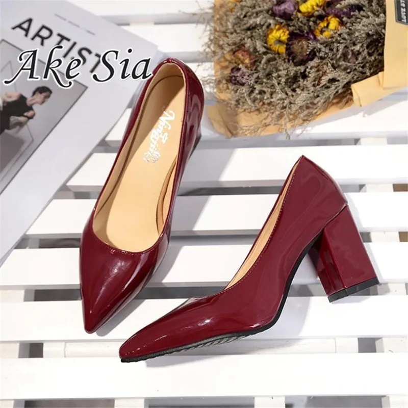 Женские босоножки из лакированной кожи черные туфли лодочки на высоком каблуке