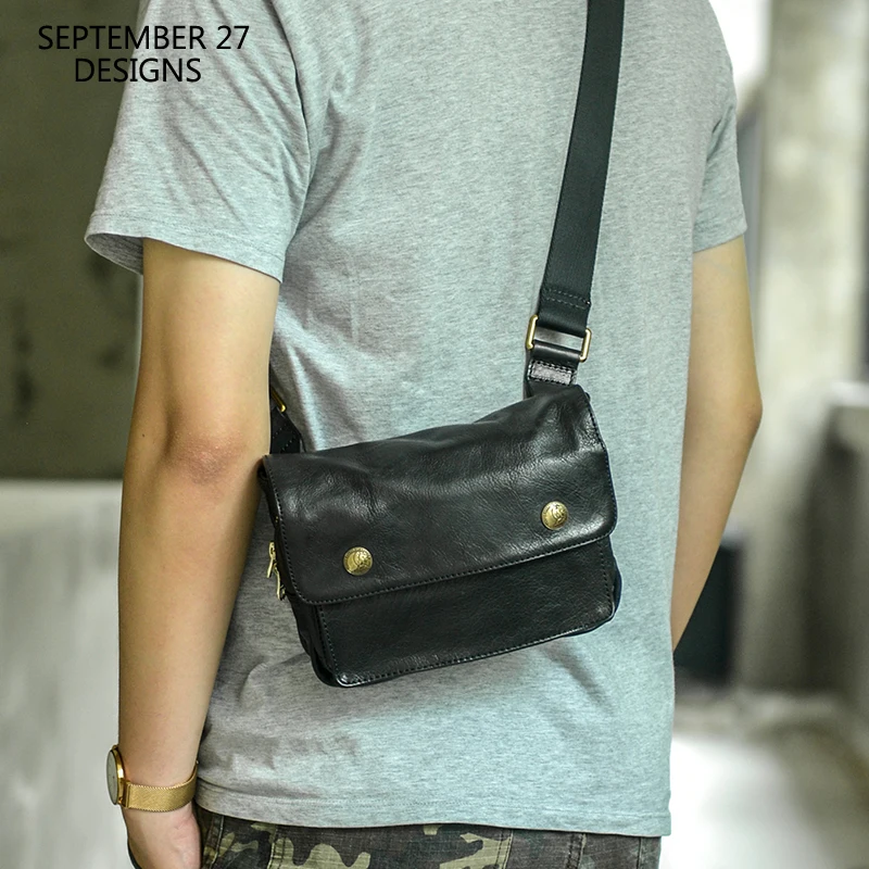 

Маленькие ранцы из натуральной кожи для мужчин, роскошные мессенджеры ручной работы для сотового телефона, сумки через плечо, Многофункциональный Органайзер