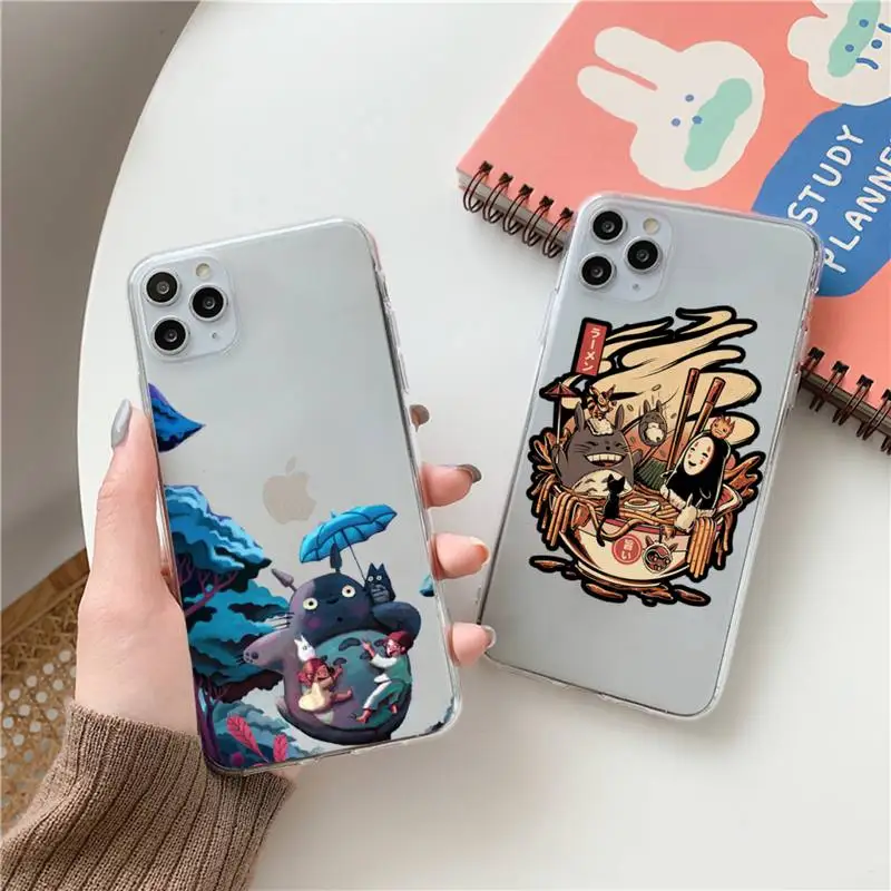 

Totoro Spirited Away Ghibli Phone Case Transparent for Clear iPhone case 11 12 mini pro XS MAX 8 7 6 6S Plus X 5S SE 2020 XR