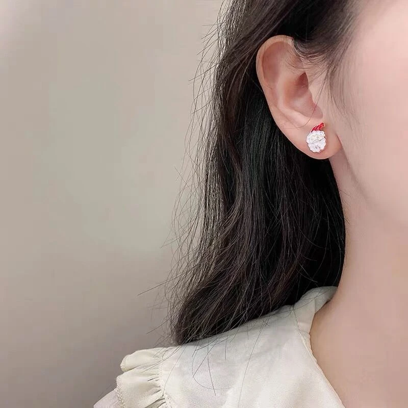 MENGJIQIAO New Korean Cute Zircon Christmas Tree Stud Earrings For Women Students Mini Brincos 6pcs/Set Girls Jewelry Gifts |