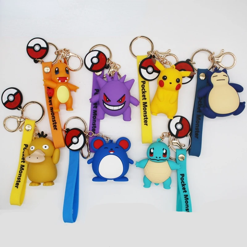

Pokemon Action Figure Pikachu Keychain Pokemon Keychain Squirtle Psyduck Keychain Model Car Keychain Cosplay Kids Birthday Gifts