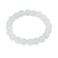 natural hetian white jade bracelet simple fresh all match simple bracelet barrel beads womens carrying strap bracelet