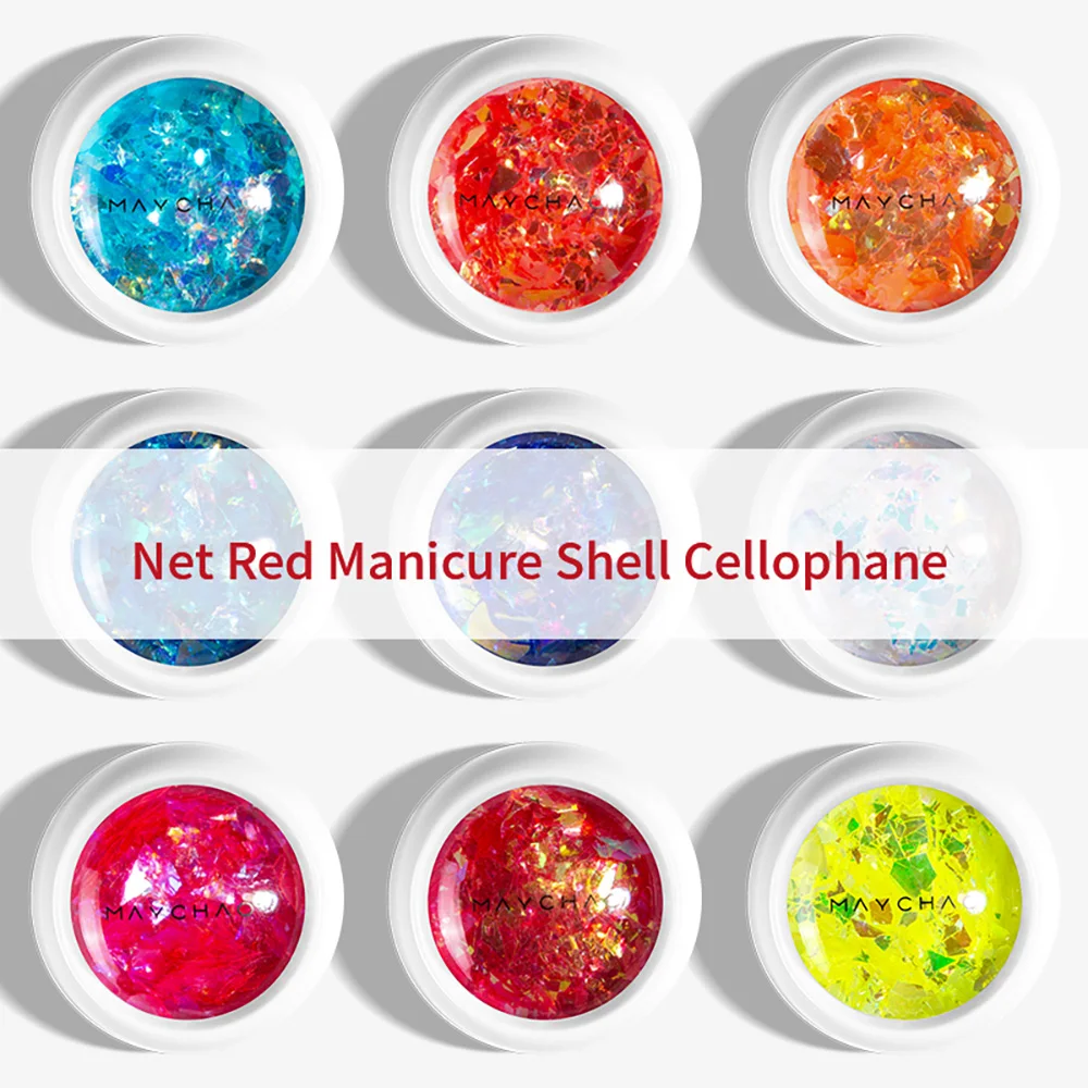

MAYCHAO 1 Box Nail Glitter Flakes Nail Sequins Irregular Aluminum Foil UV Gel Polish Nail Sticker 3D DIY Nail Art Decorations