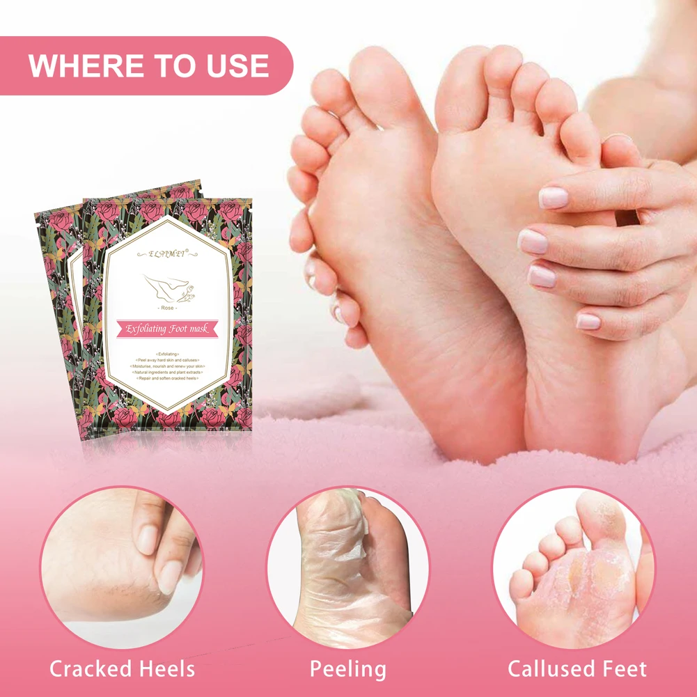 

2pcs/bag Exfoliating Foot Mask Socks for Pedicure Socks for Feet Peeling Foot Mask Health Care Skin Care Feet Dead Skin Removal