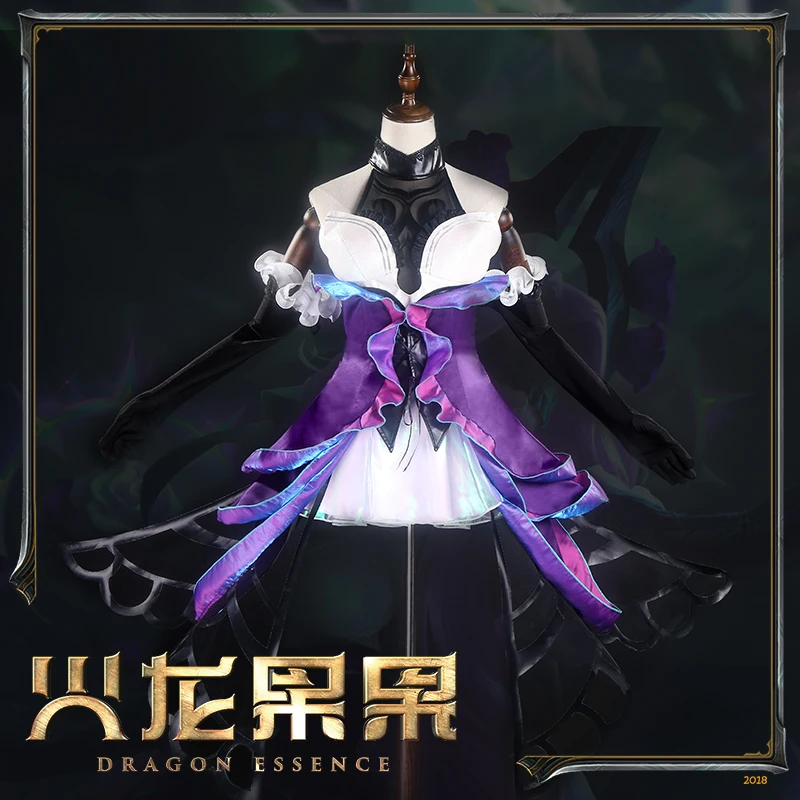 

Anime Game LOL Dark Sovereign Syndra Valentine's Day Rose Dress Gorgeous Uniform Cosplay Costume Halloween Women Free Shipping