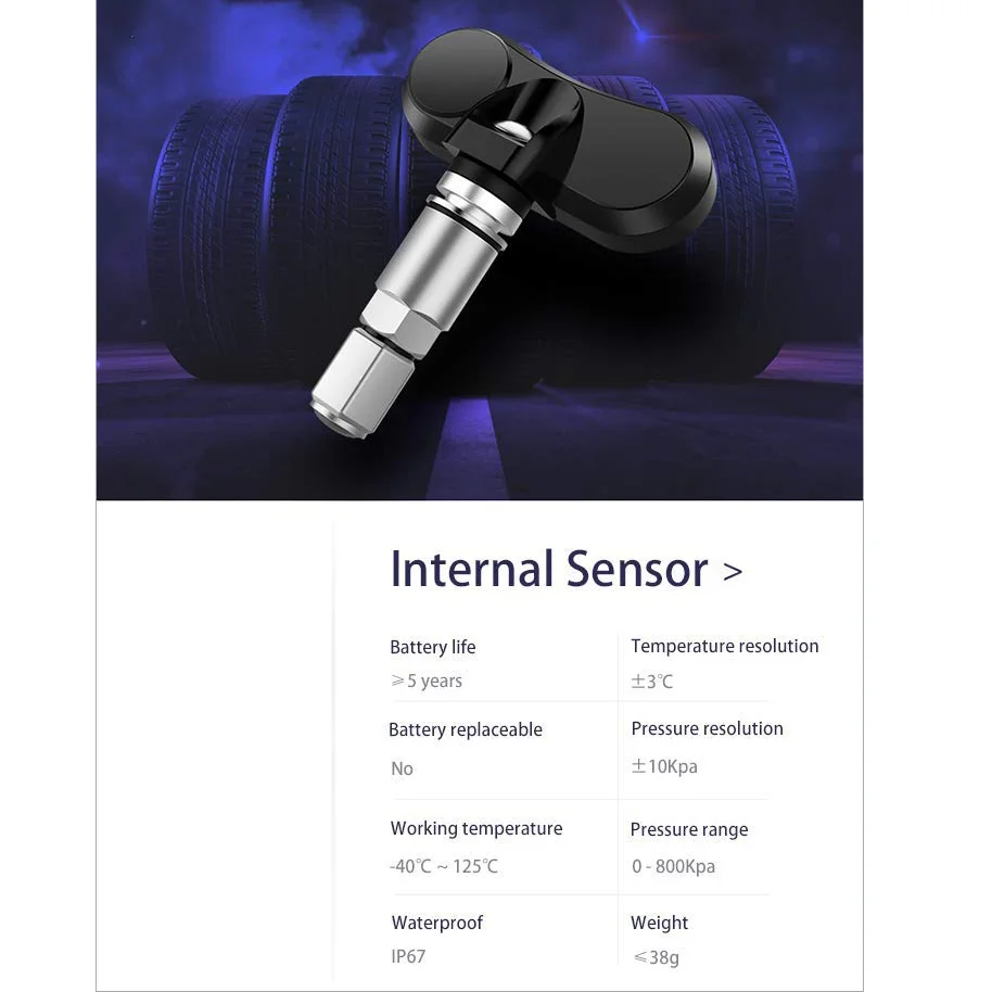 Автомобильная TPMS система контроля давления в шинах с 4 внутренними и внешними