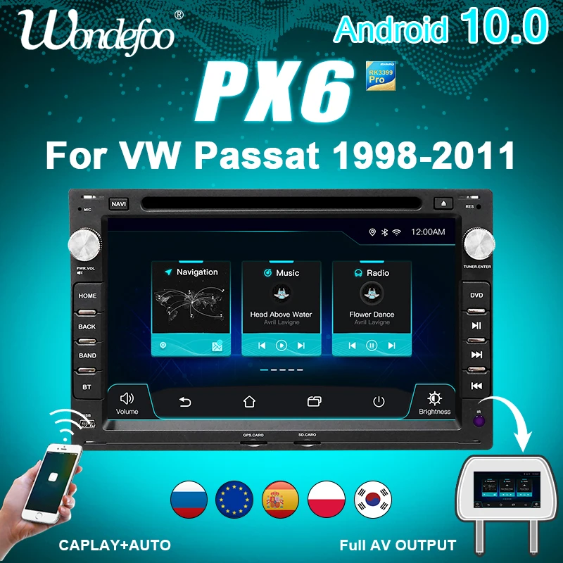 DSP IPS 64G Android 10 Автомобильный GPS для VW PASSAT B5 B4 JETTA BORA GOLF 4 SHARAN POLO MK5 MK4 MK3 T5 транспортер
