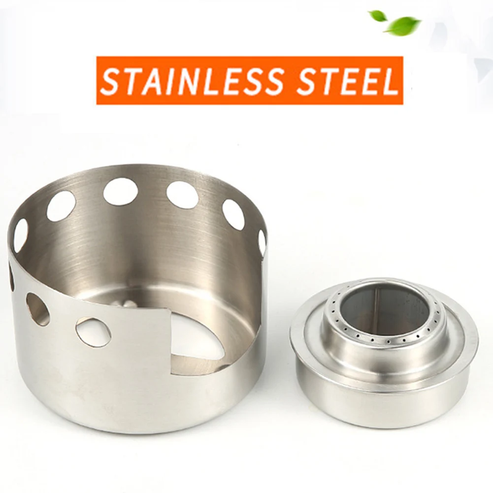 

New Camping Stove Stainless Steel Windscreen Pocket Alcohol Stove Spirit Burner With Stand For Camping Outdoor Picnic