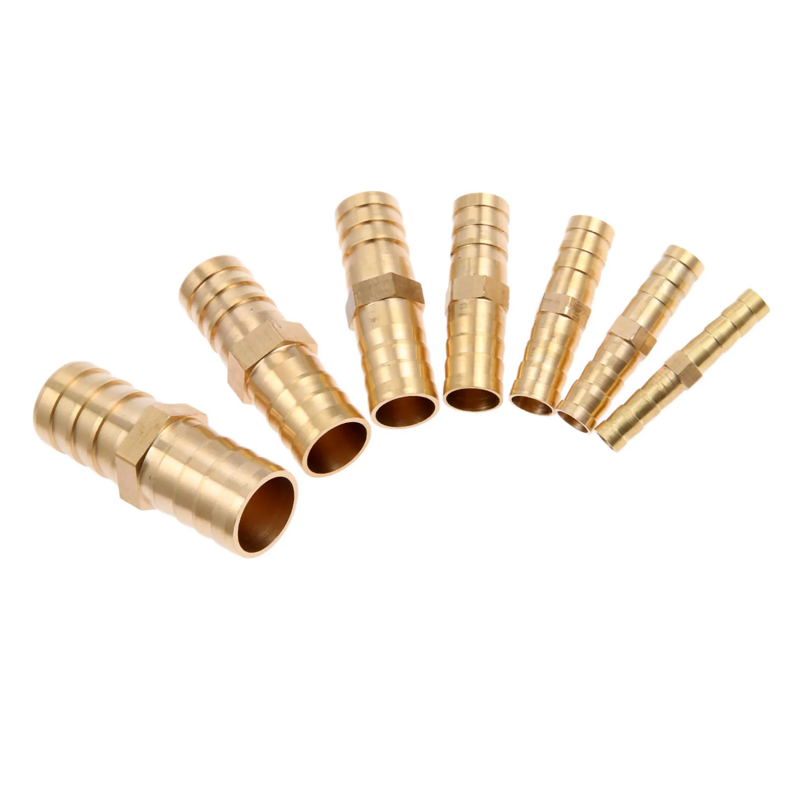 

DIY Brass Barbed Straight Hose Joiner OD 6mm,8mm,10mm,12mm 2 Way Pipe Fitting Air Fuel Water Pipe Gas Tubing Aquarium Accessory
