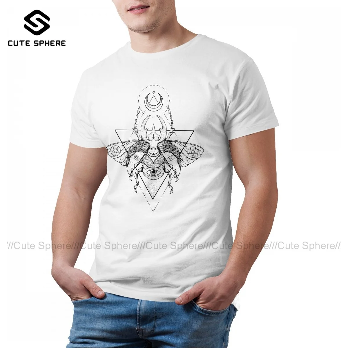 

Geometric Tshirt Fun 100 Percent Cotton Short Sleeves T Shirt Print Classic Tee Shirt Mens Big