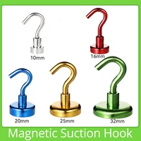 anti theft door strong magnetic hook punch free magnet hook key iron magnet holder wall suction hanging hanger