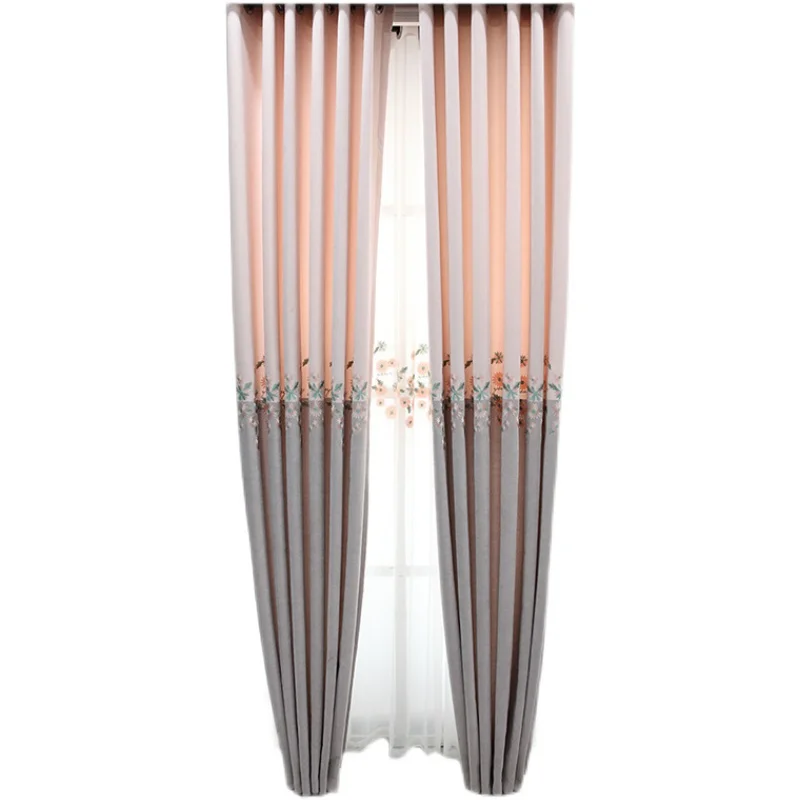 

Warm Korean pastoral small floral fresh pink curtains living room master bedroom girl room bay window shading customization