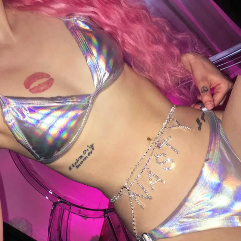 Модный Новый женский сексуальный пояс с надписью на талию и кристаллами