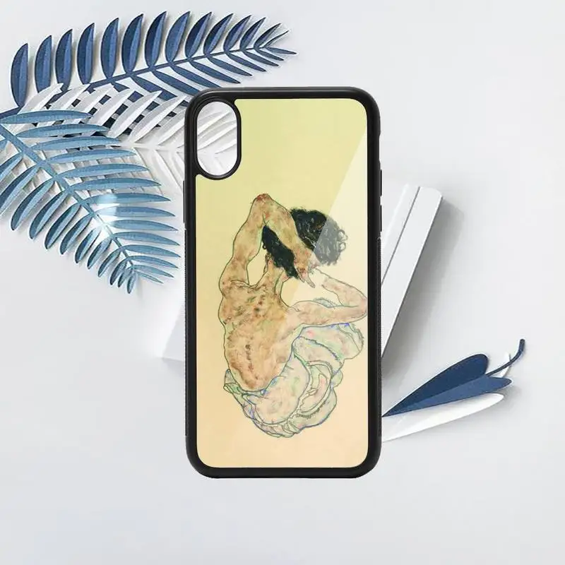 

Egon Schiele Art painting luxury design shell Phone Case PC for iPhone 11 12 pro XS MAX 8 7 6 6S Plus X 5S SE 2020 XR