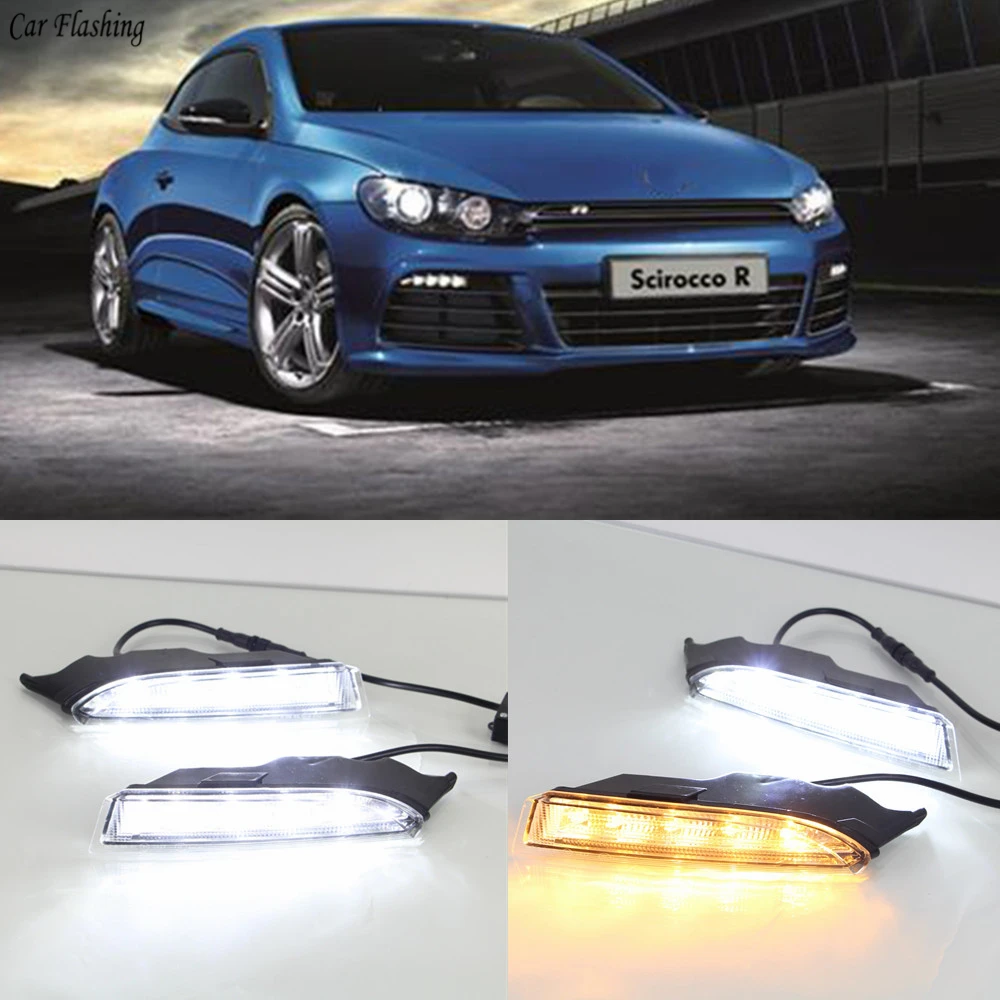 Автомобильная проблесковая 1 набор 12V из АБС пластика для Volkswagen VW Scirocco R 2010 2014