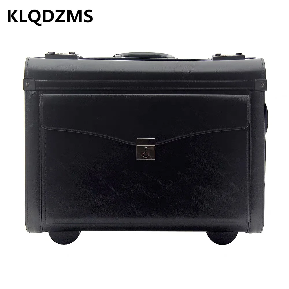 KLQDZMS 19 Inch Fashion Luxury Trolley Luggage Women Travel Spinner Rolling Luggage Classic  Portable Nails Makeup Toolbox