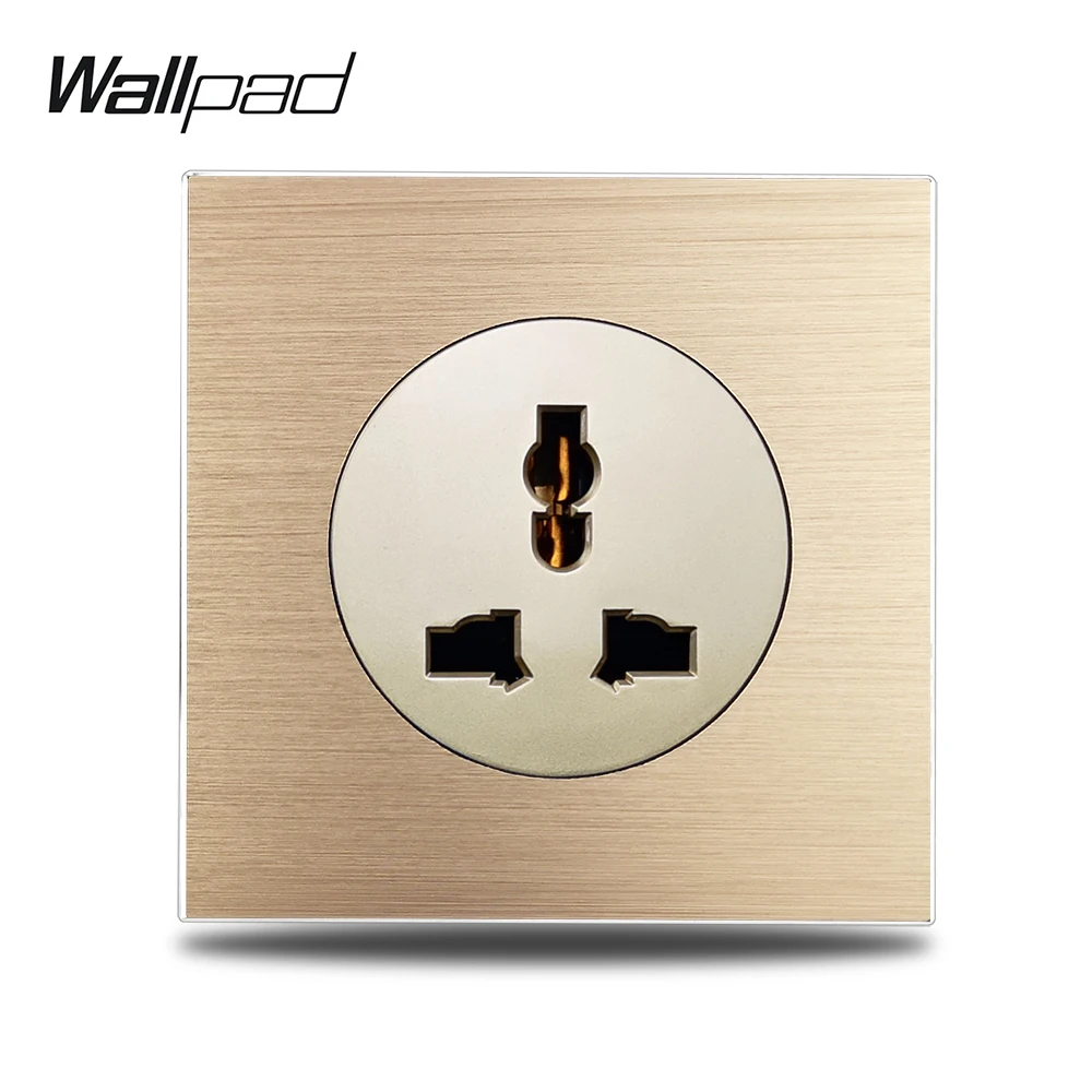 Универсальная настенная розетка Wallpad L6 Gold 13A Великобритания ЕС США 3 контакта