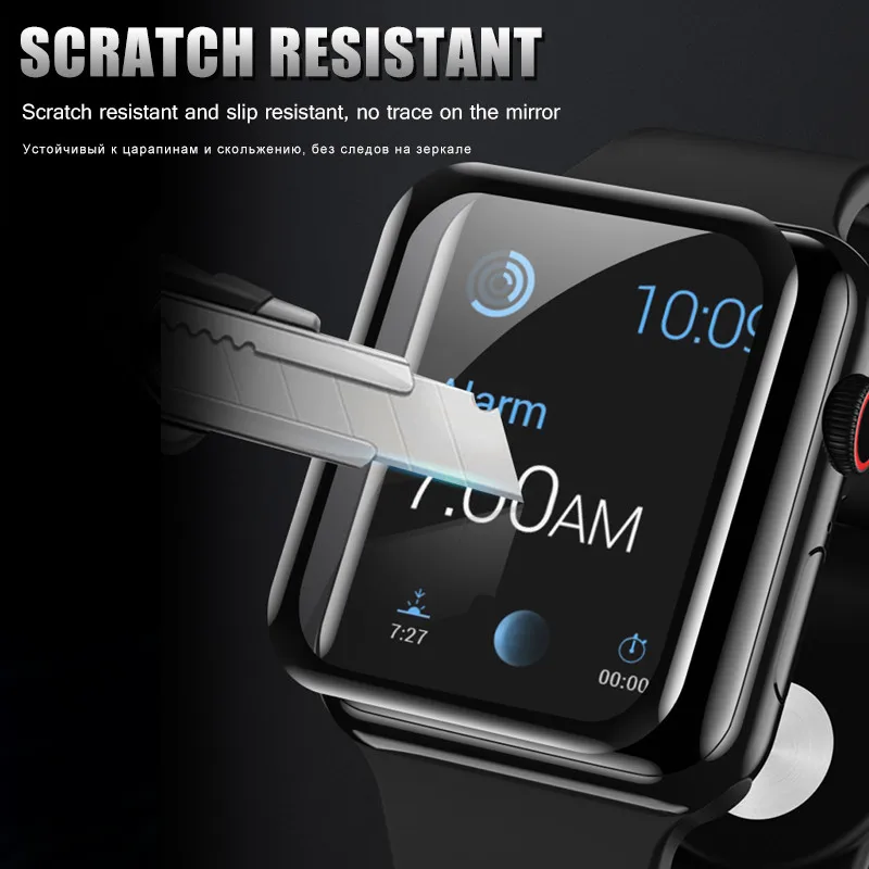 15D изогнутое закаленное стекло экрана для Apple Watch 1 2 3 4 Полная защита пленка для Iwatch 38 40 42 44 мм защитное стекло