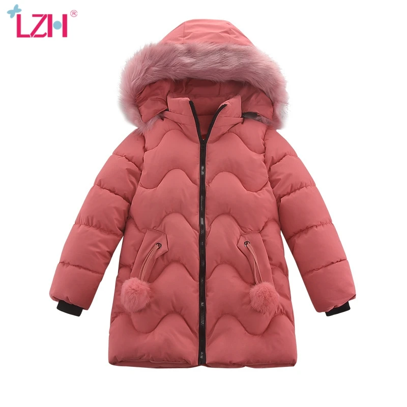 

Осеннее Детское пальто LZH 2021, куртка для подростков для девочек, утепленная одежда с хлопковой подкладкой, зимняя теплая детская верхняя оде...