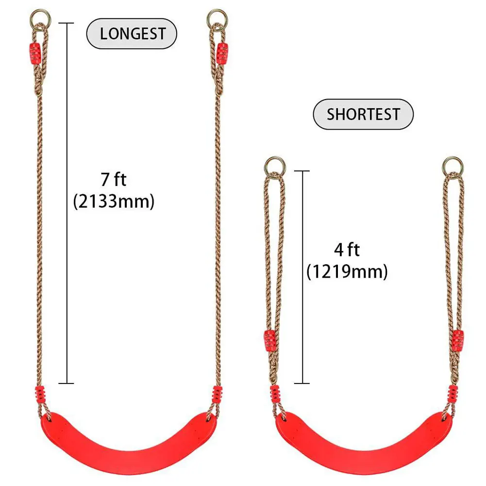 

Child Safe Swing Seat Outdoor Non-Slip Hanging Tree Swing Seat With Snap Hook Adjustable Rope As Sweet Gift For Kid On Festivals