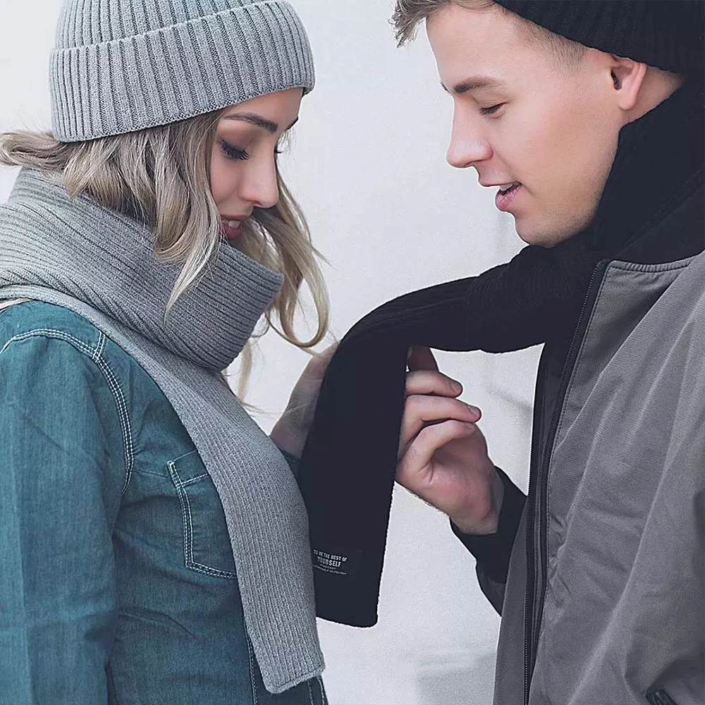 

FO Fashion Warm Velvet Knit Hat Scarf Set Warm Comfortable Anti-pilling Core Yarn Material Elastic Simple And Trendy Smart