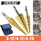 HSS Титан покрытием Шаг сверло прямой паз бурения Мощность инструменты на высоком металлическом Скорость Сталь древесный Дырокол Коническое сверло