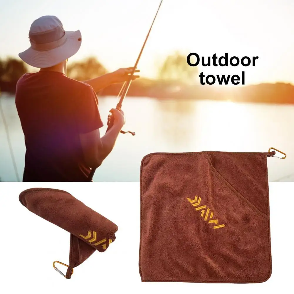 

Portable Absorbent Washcloth Towel with Safety Buckle Outdoor Fishing Accessory Washcloth Towel