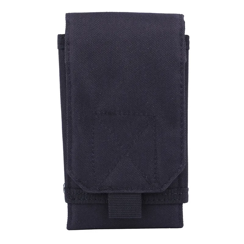 AIRSOFTPEAK Тактический поясный чехол телефона Molle 5.5 дюйма Чехол для мобильного телефона Военные сумки мобильных телефонов Сумки для аксессуаров - Цвет: Black