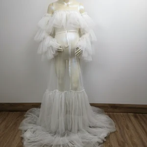 Платья для беременных с оборками Don  Judy, сексуальные платья с пышными рукавами и открытыми плечами для выпускного вечера, женские вечерние платья русалки на заказ