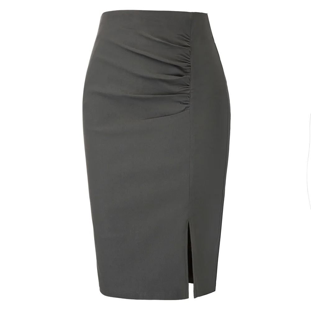 Skirt High Waist Side Split Back Zipper Hips-wrapped Casual Ruched Sexy Casual Ol Office
