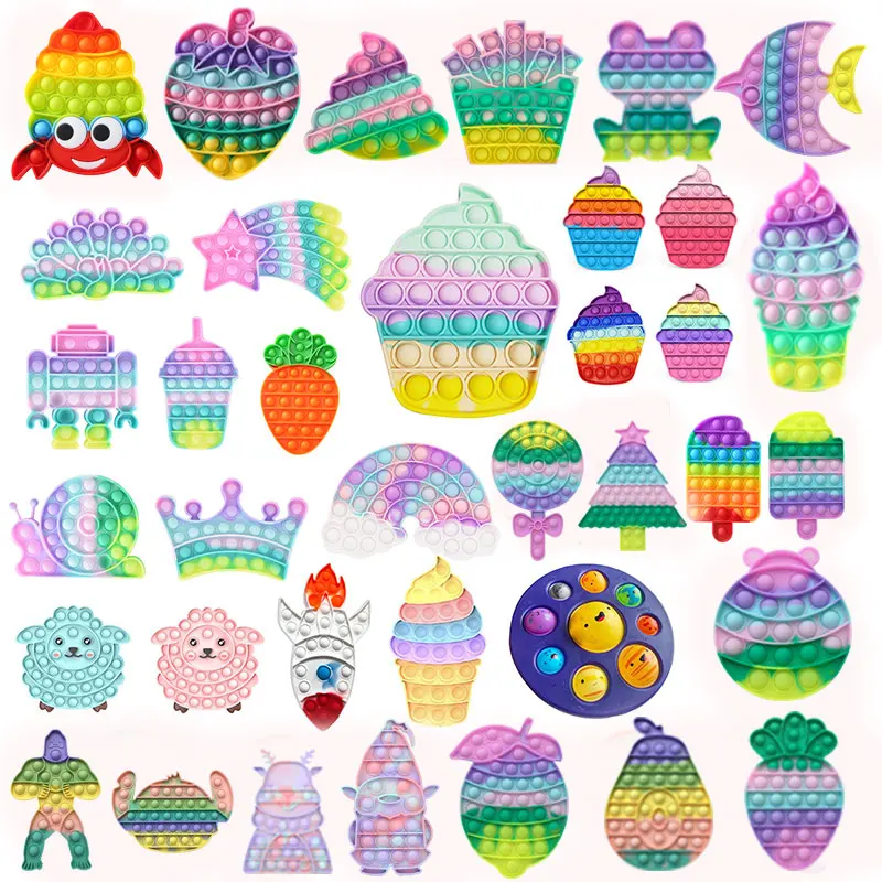 

New Fidget Toys Antistress Push Bubble Silicone Toys Desktop Fun Children Adult Stress Reliever Toys Fidget Board Game Dropshipp