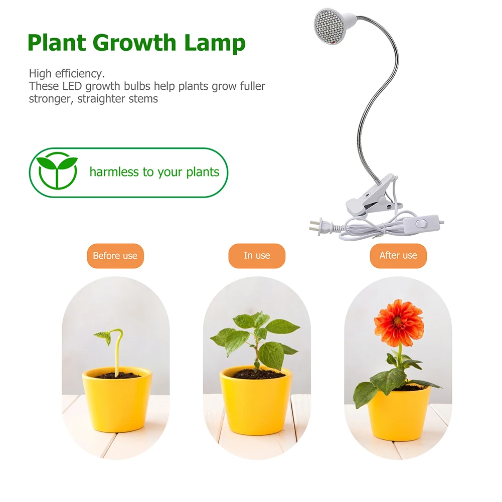 

Cilp-on LED Plants Grow Light Flower Growing Lamp holder Clips for Indoor Room Seeding Hydroponic Greenhouse