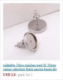 Reidgaller 20 шт. подходит 12 мм Камея кабошон серьги базовые настройки diy клип на серьги фурнитура