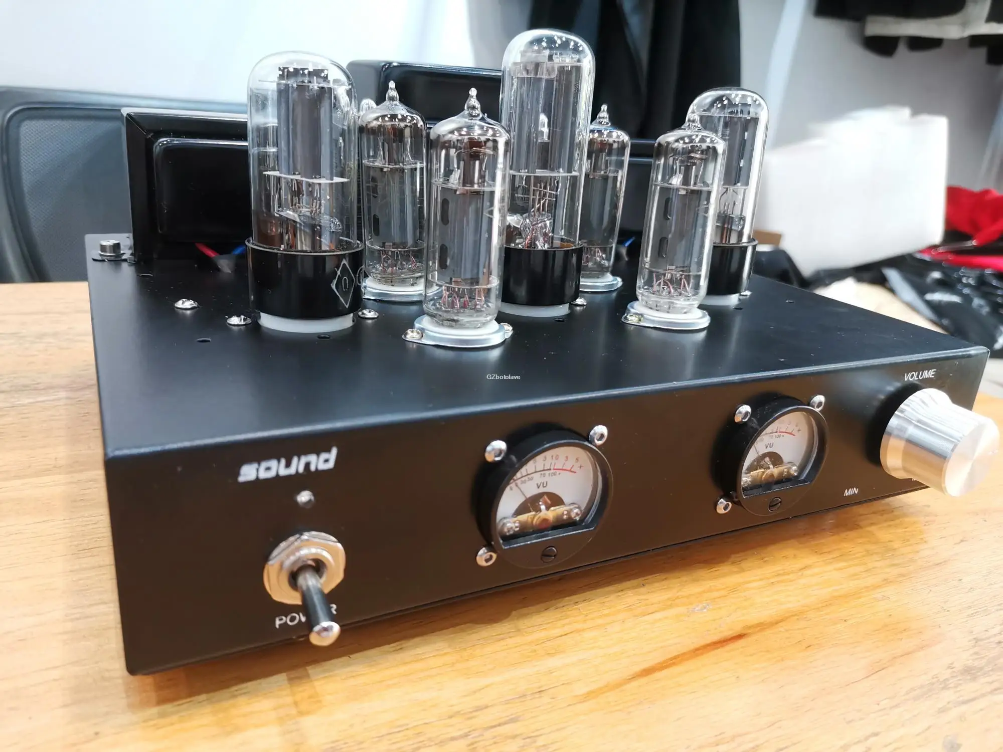 HiFi 6H8C Push 6p1 вакуумный ламповый усилитель односторонний стерео усилитель мощности VU метр ламповый усилитель 6.8вт ×2
