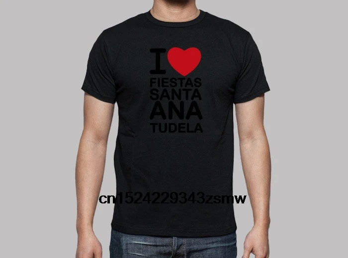 100% хлопок Круглый вырез на заказ мужские футболки с принтом Футболка i love Party santa ana