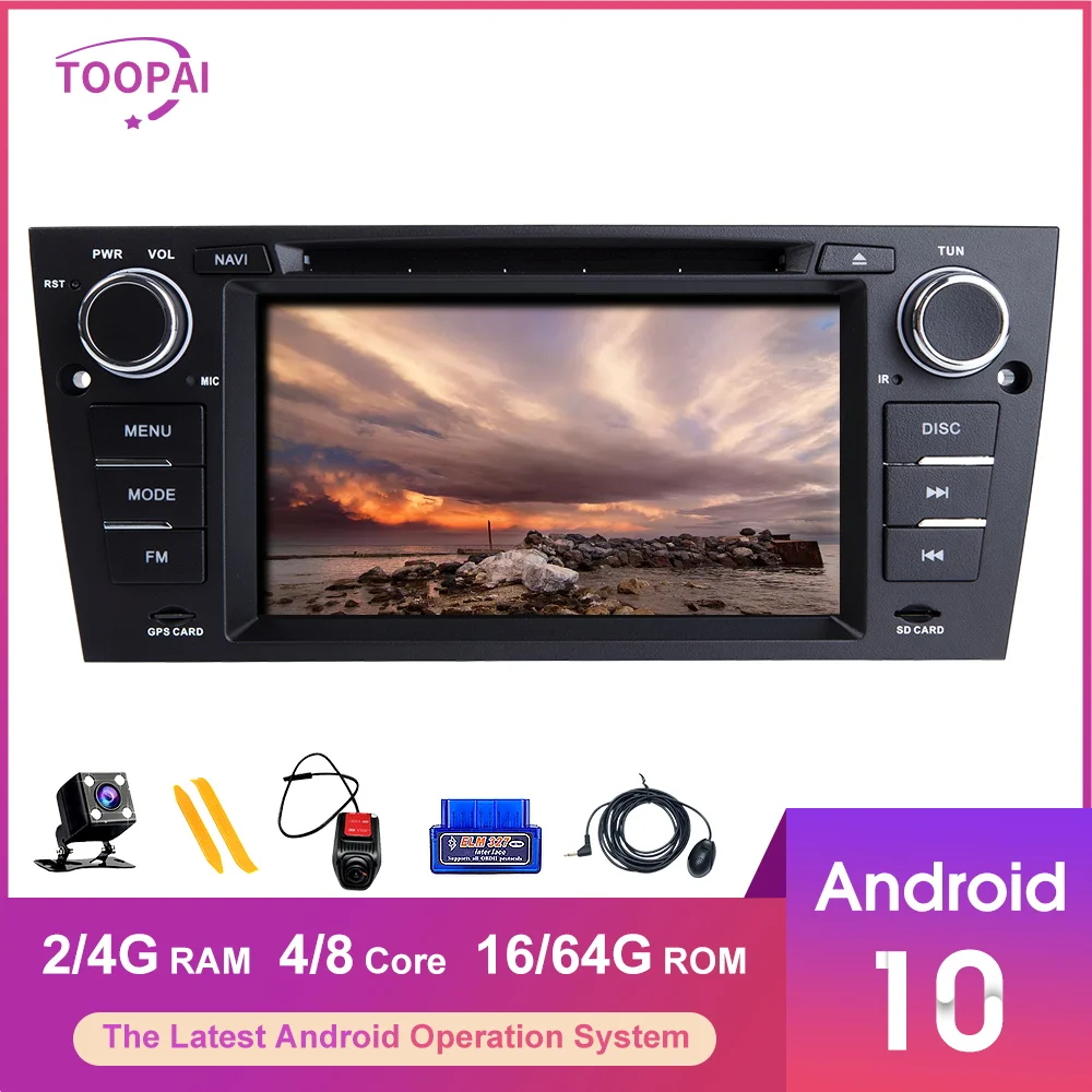 Мультимедийный плеер TOOPAI на Android 10 с GPS для BMW E90 E91 Touring E92 Coupe E93 возможностью