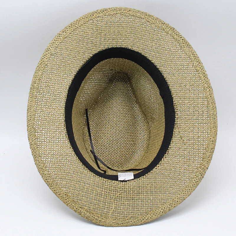 

straw summer hats handmade classic wide brim panama jazz caps belt band formal church outdoor spring beach sun protection hats