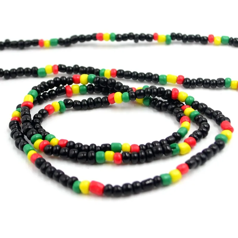 10x красные желтые зеленые черные стеклянные бусины Африка раста регги панк