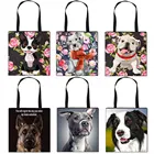Повседневная Сумка-тоут Boston Terrier  Bulldog  German Sheep, женская сумка, дорожные сумки для девушек, вместительные сумки через плечо для хранения