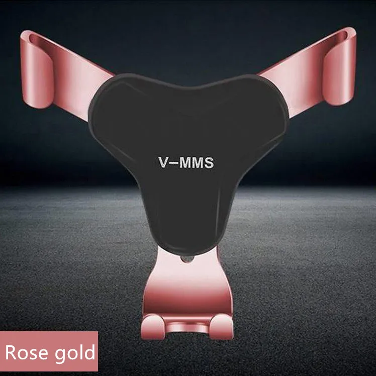 Rose gold Автомобильный держатель для телефона Универсальный гравитационный держатель для мобильного телефона Подставка без магнитной поддержки держатель для смартфона в автомобиле - Цвет: Rose gold