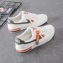 Chaussures blanches d'été en toile fine pour femmes, souliers de planche à la mode, Version coréenne de Ulzzang sauvage, nouvelle collection 2021  (4)