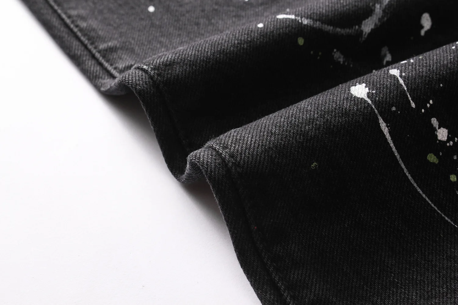 

embroidery with hole patch jeans youth slim fit small leg Motorcycle Pants