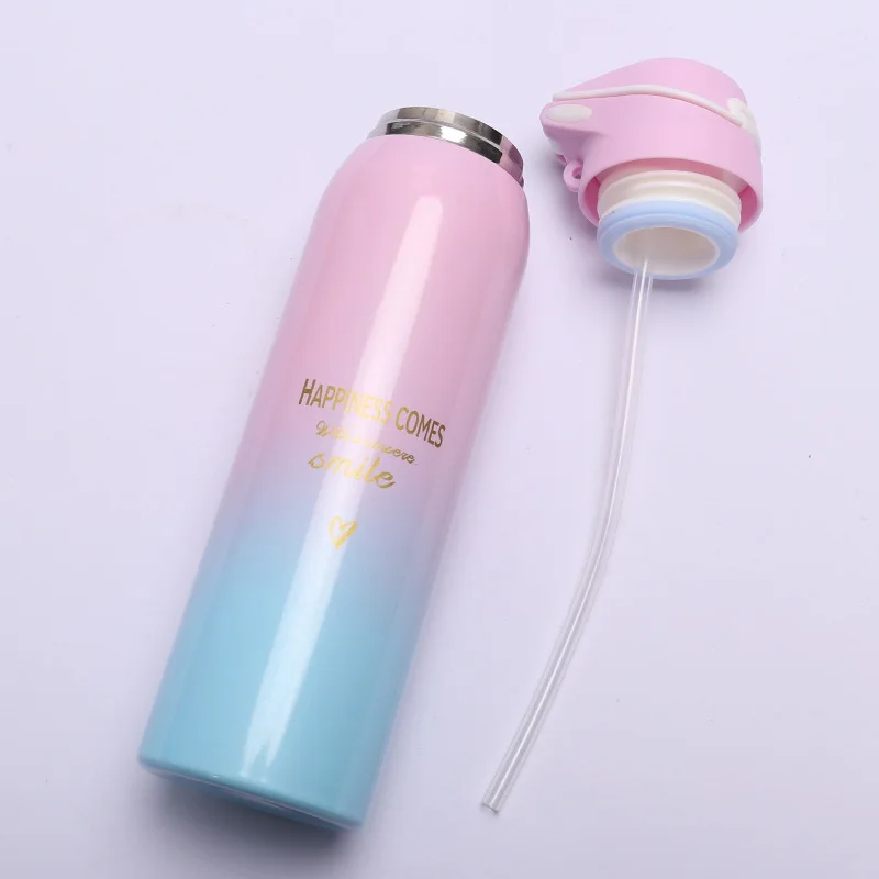Бутылка для воды с соломенной изоляцией Garrafinha De Agua Drinkfles Cute Botella Garrafa Termica Butelka Na Wode