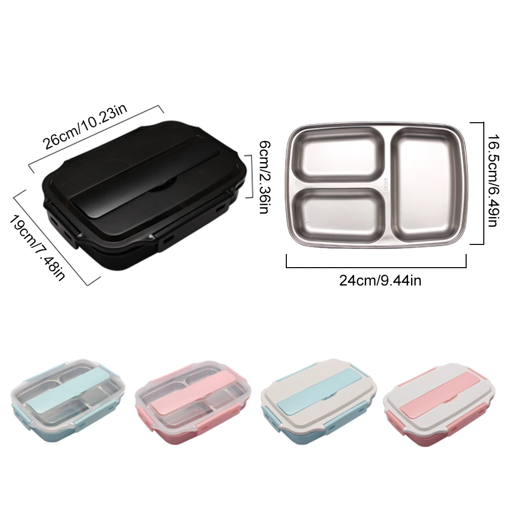 Новый 4 шт Ланч-бокс Детский Взрослый контейнер для пищи с подогревом 304 из