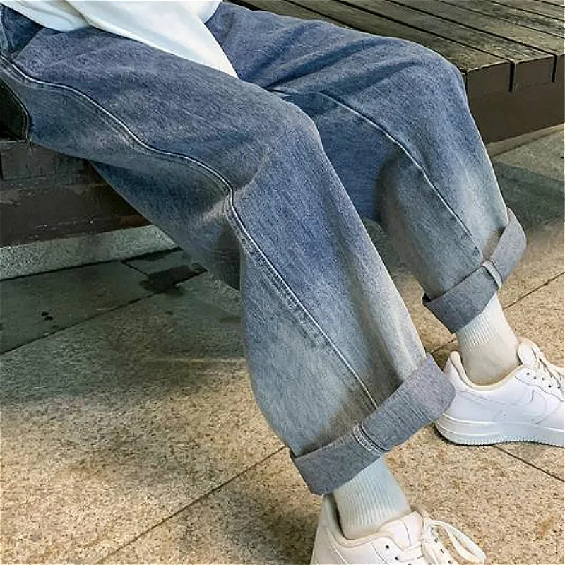 

Jeans Women Graduated Color All-match Oversized Denim 2020 Spring Ins Washed Loose Wide Leg Female Newest Trousers BF Teenagers