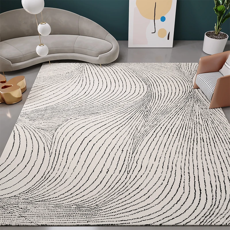 

Simple Striped Carpet Modern Anti-skid Home Floor Mat Soft Plush Rugs Carpet For Kid Rug Room Decor Room Bedroom Area Living